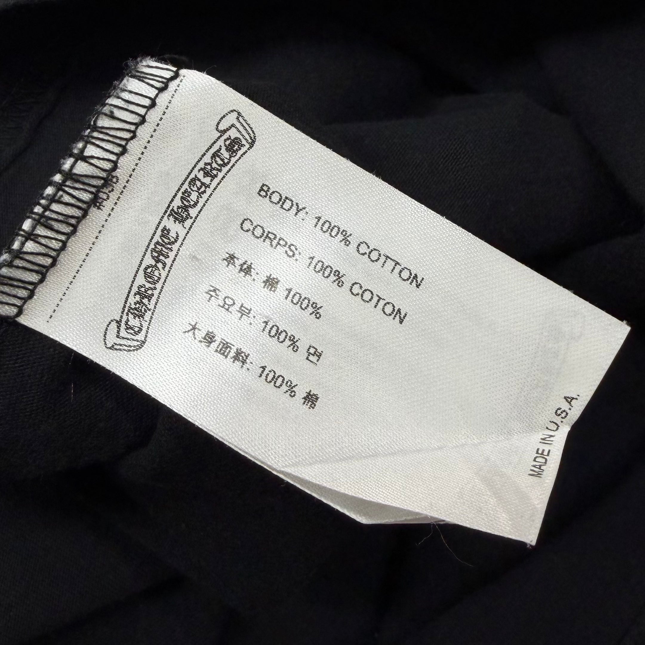 Chrome Hearts White Neck Logo Black Tee S