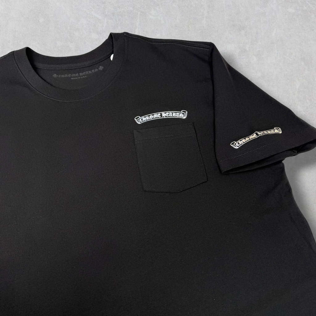 Chrome Hearts Silver Foil Scroll Logo Tee XXL