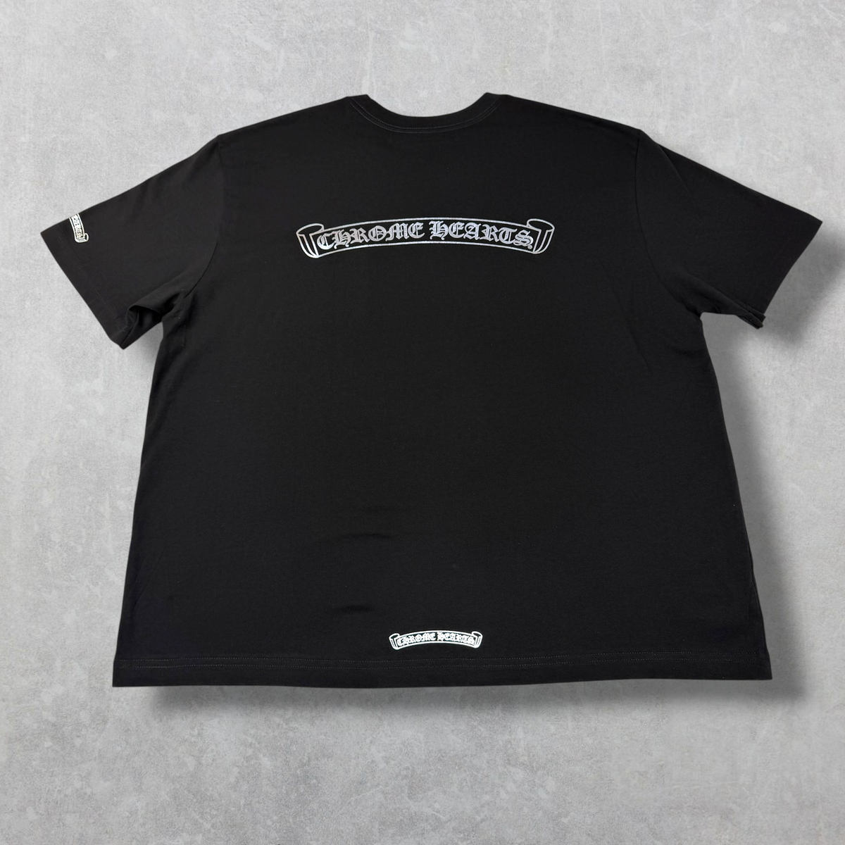 Chrome Hearts Silver Foil Scroll Logo Tee XXL