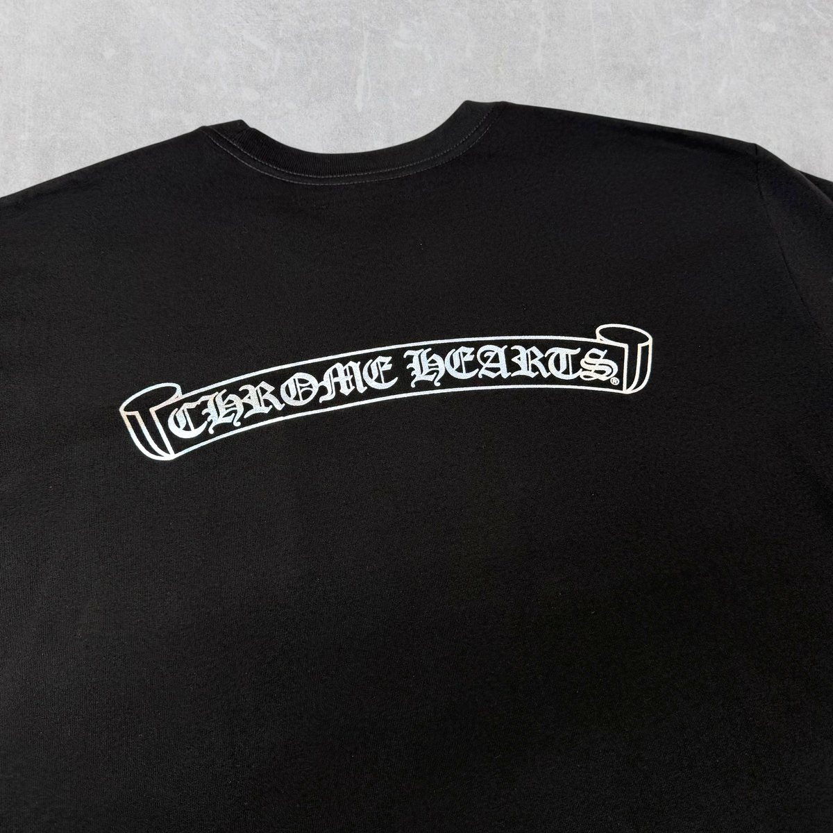 Chrome Hearts Silver Foil Scroll Logo Tee XXL
