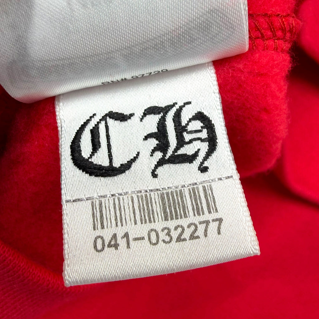 Chrome Hearts Red Scroll Logo Hoodie L