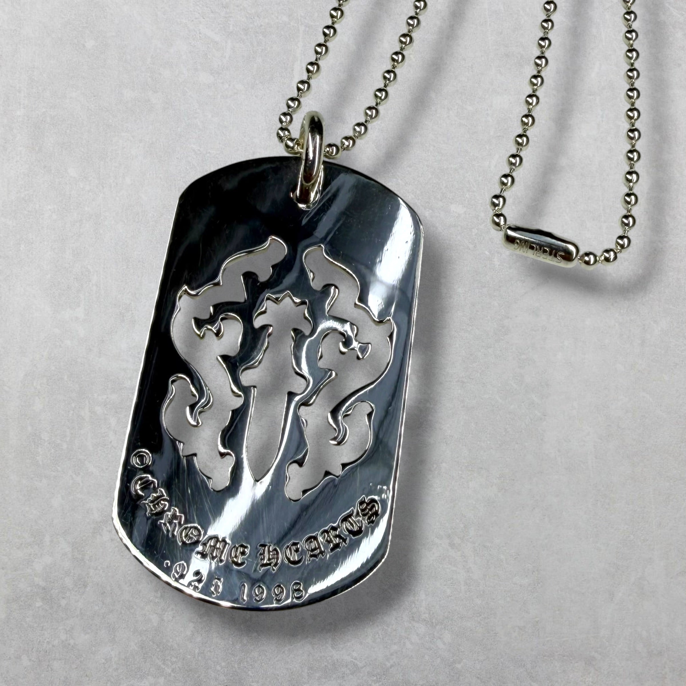 Chrome Hearts Cutout Dagger Dog Tag w/ Ball Chain