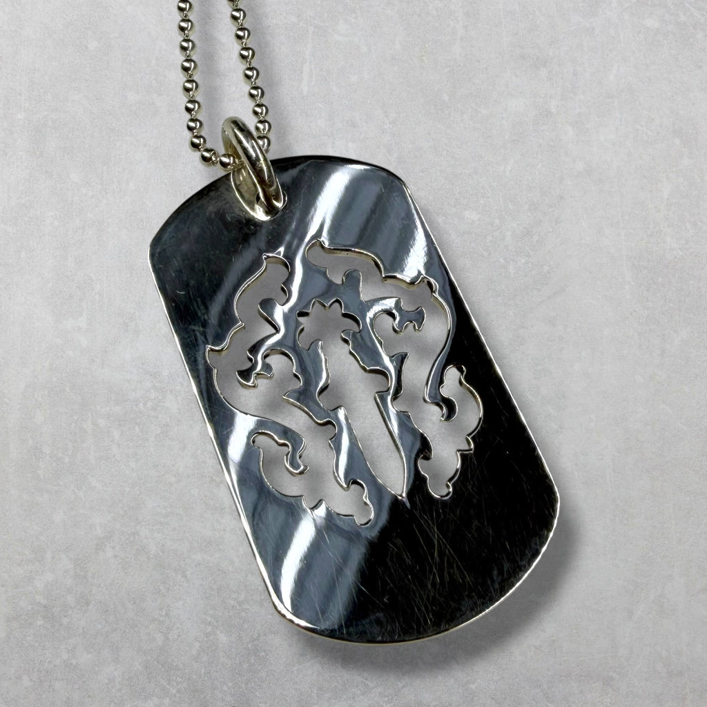 Chrome Hearts Cutout Dagger Dog Tag w/ Ball Chain