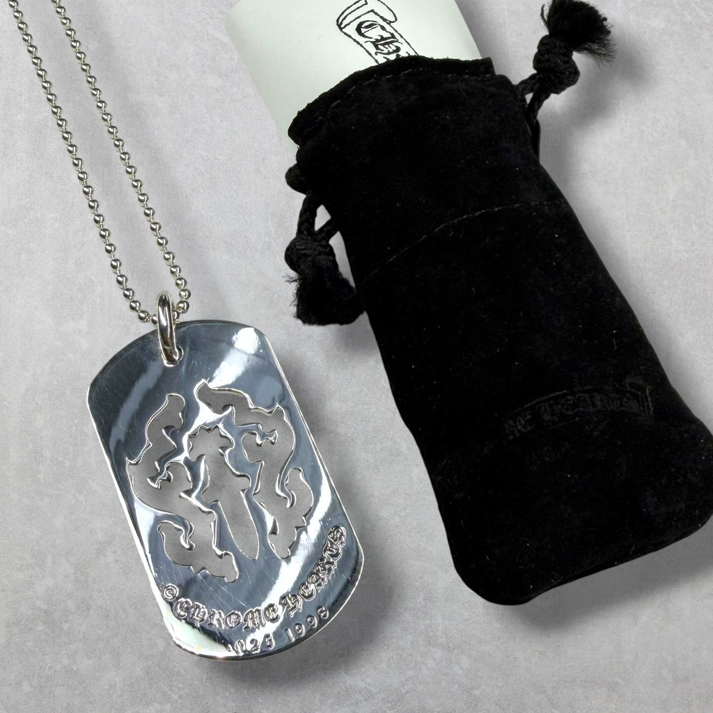 Chrome Hearts Cutout Dagger Dog Tag w/ Ball Chain