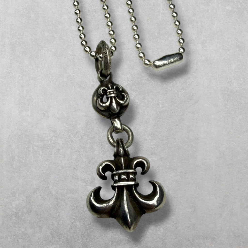 Chrome Hearts 1 Ball BS Fleur Pendant w/ Ball Chain