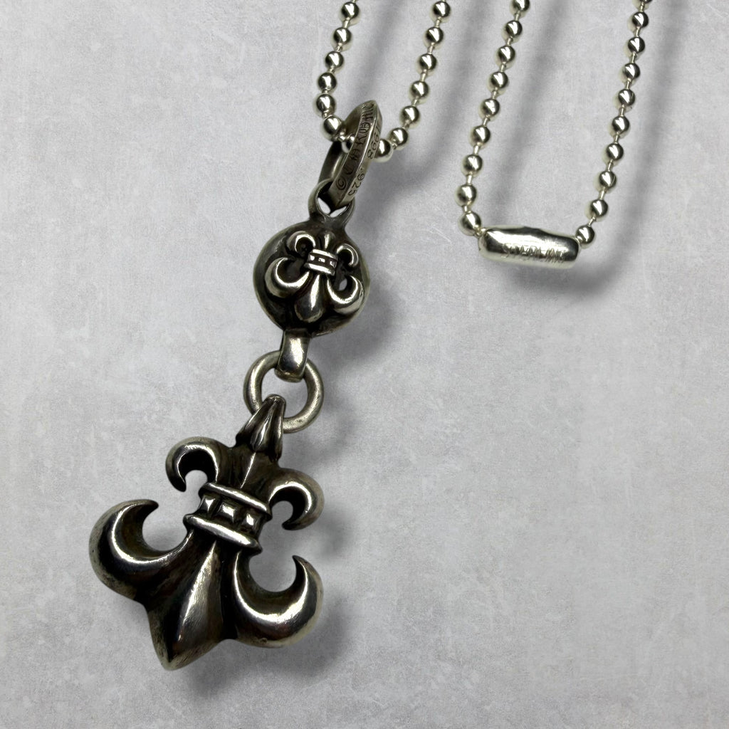 Chrome Hearts 1 Ball BS Fleur Pendant w/ Ball Chain