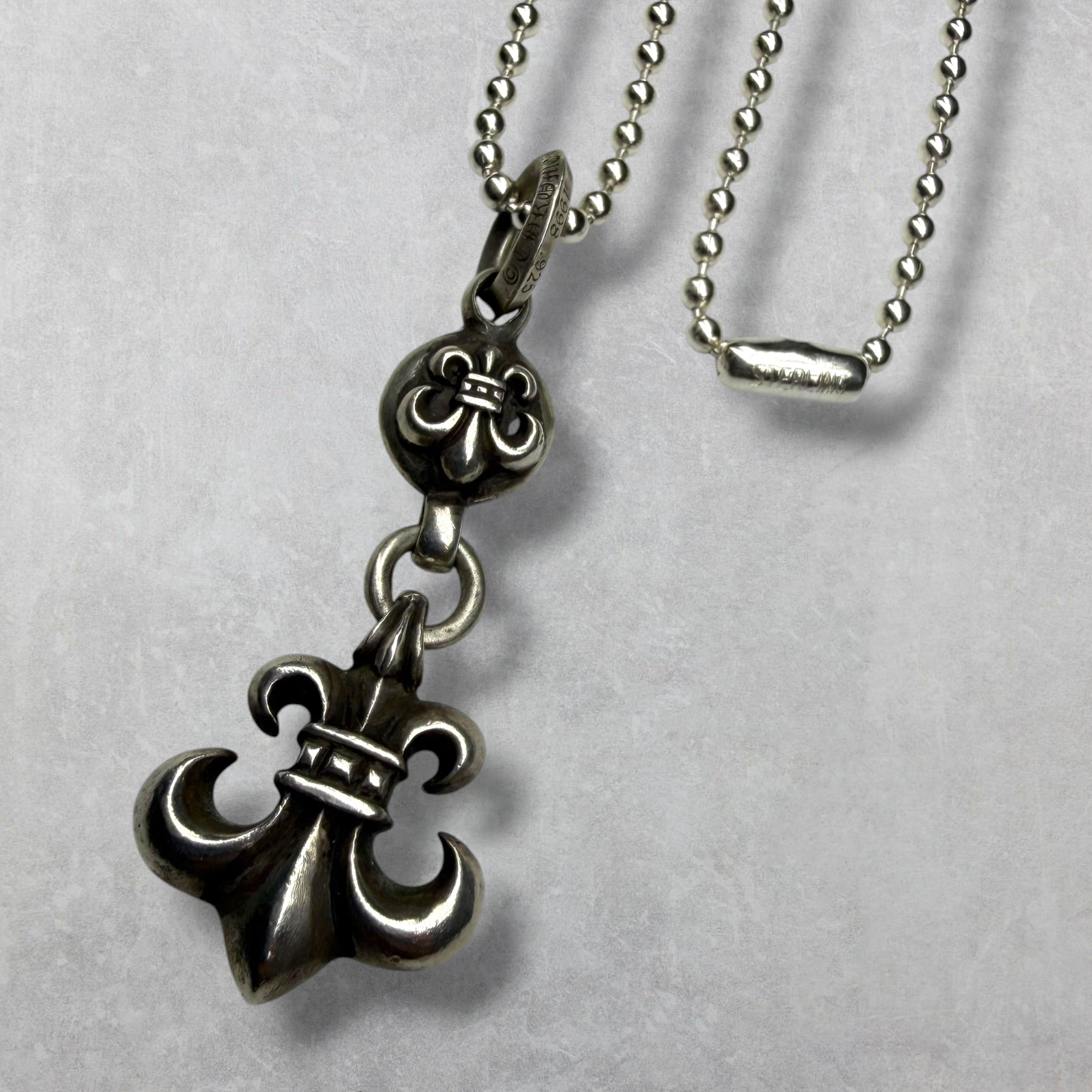 Chrome Hearts 1 Ball BS Fleur Pendant w/ Ball Chain