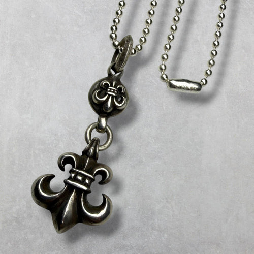 Chrome Hearts 1 Ball BS Fleur Pendant w/ Ball Chain