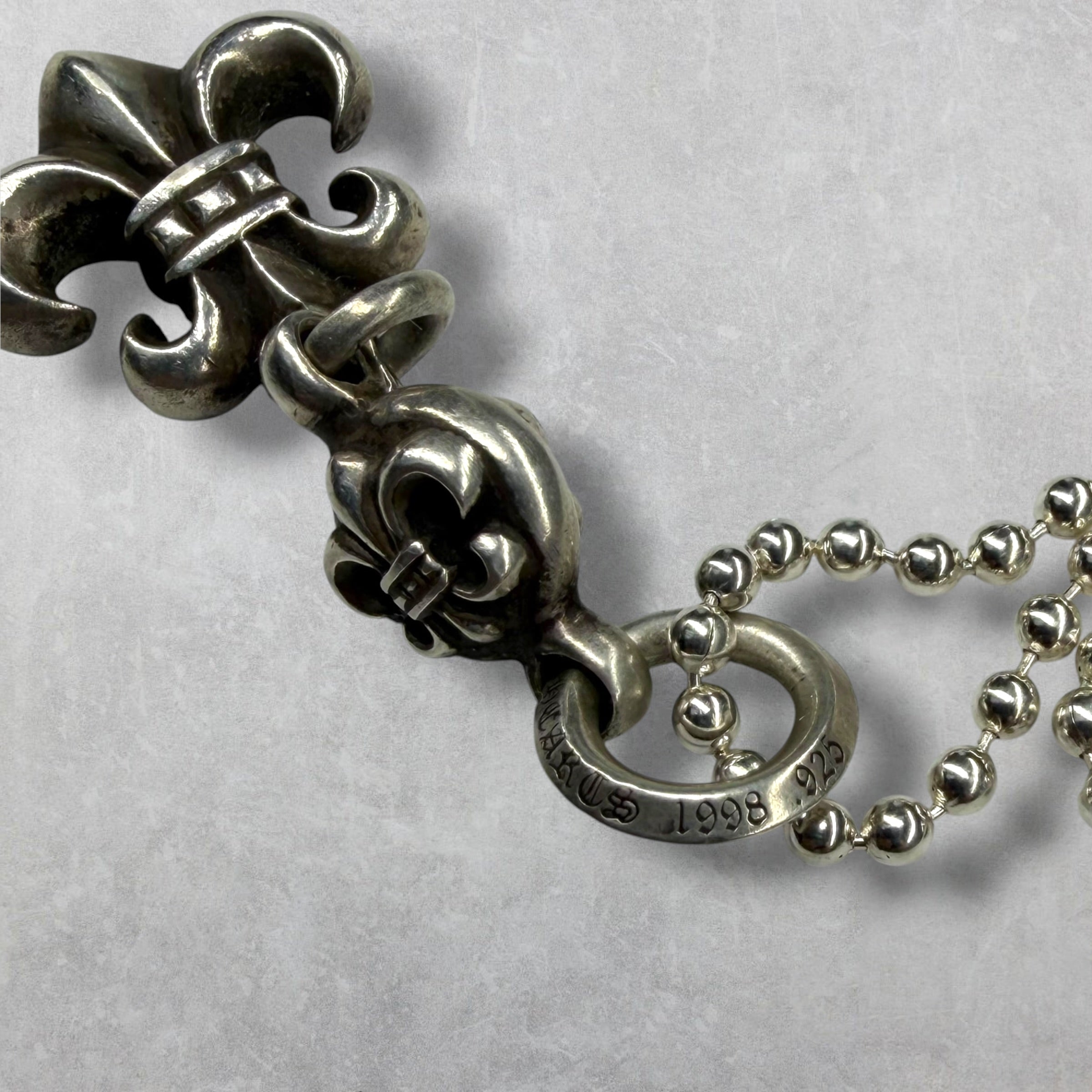 Chrome Hearts 1 Ball BS Fleur Pendant w/ Ball Chain