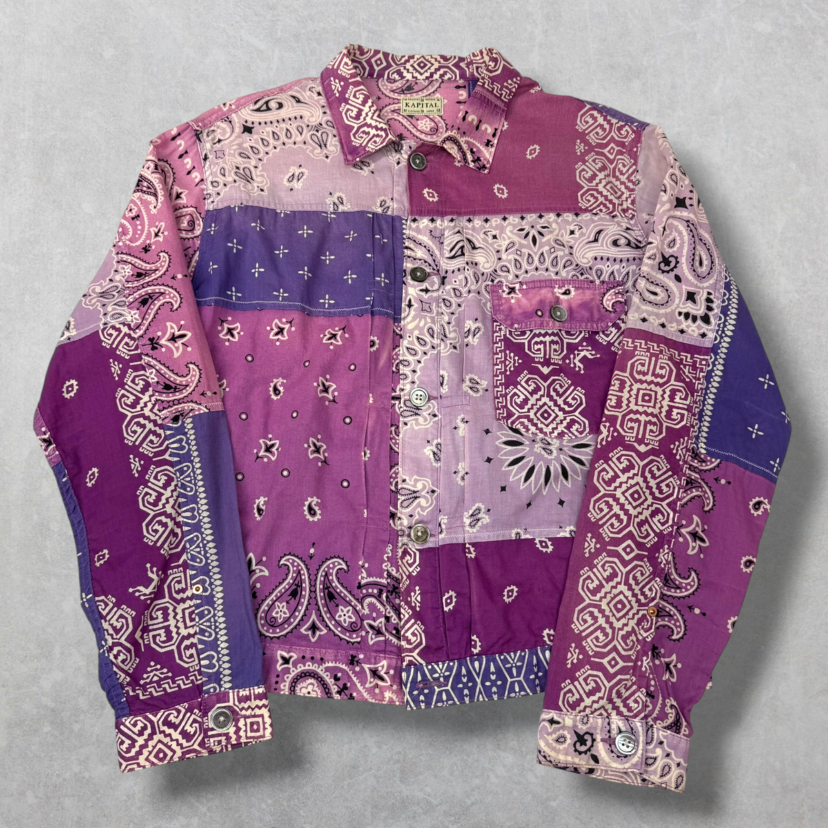 Kapital Purple Bandana Patchwork Button Up 4 (L)