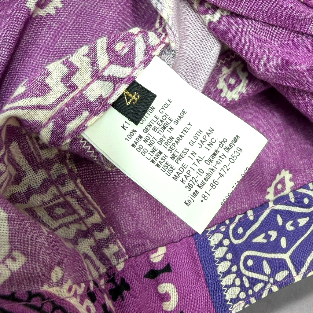 Kapital Purple Bandana Patchwork Button Up 4 (L)