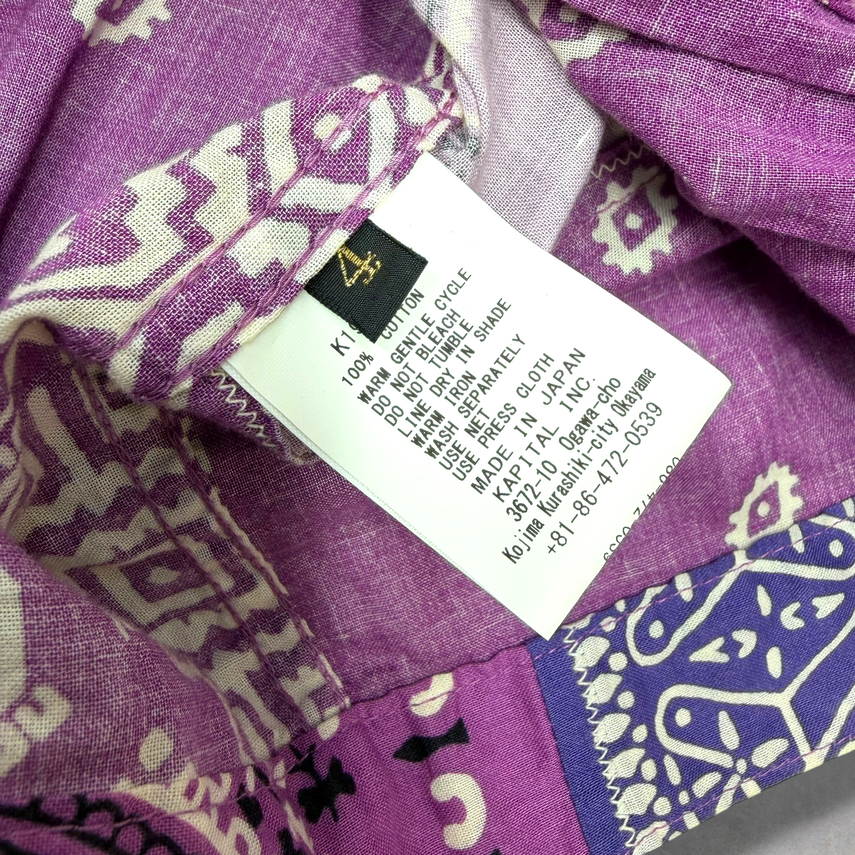 Kapital Purple Bandana Patchwork Button Up 4 (L)
