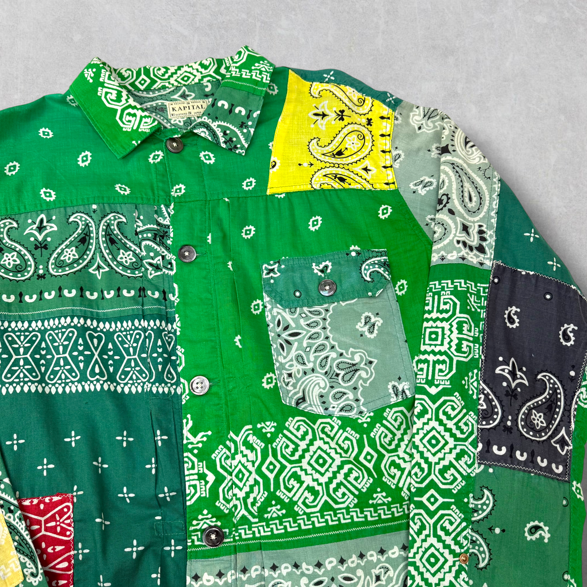 Kapital Green Bandana Patchwork Button Up 5 (XL)