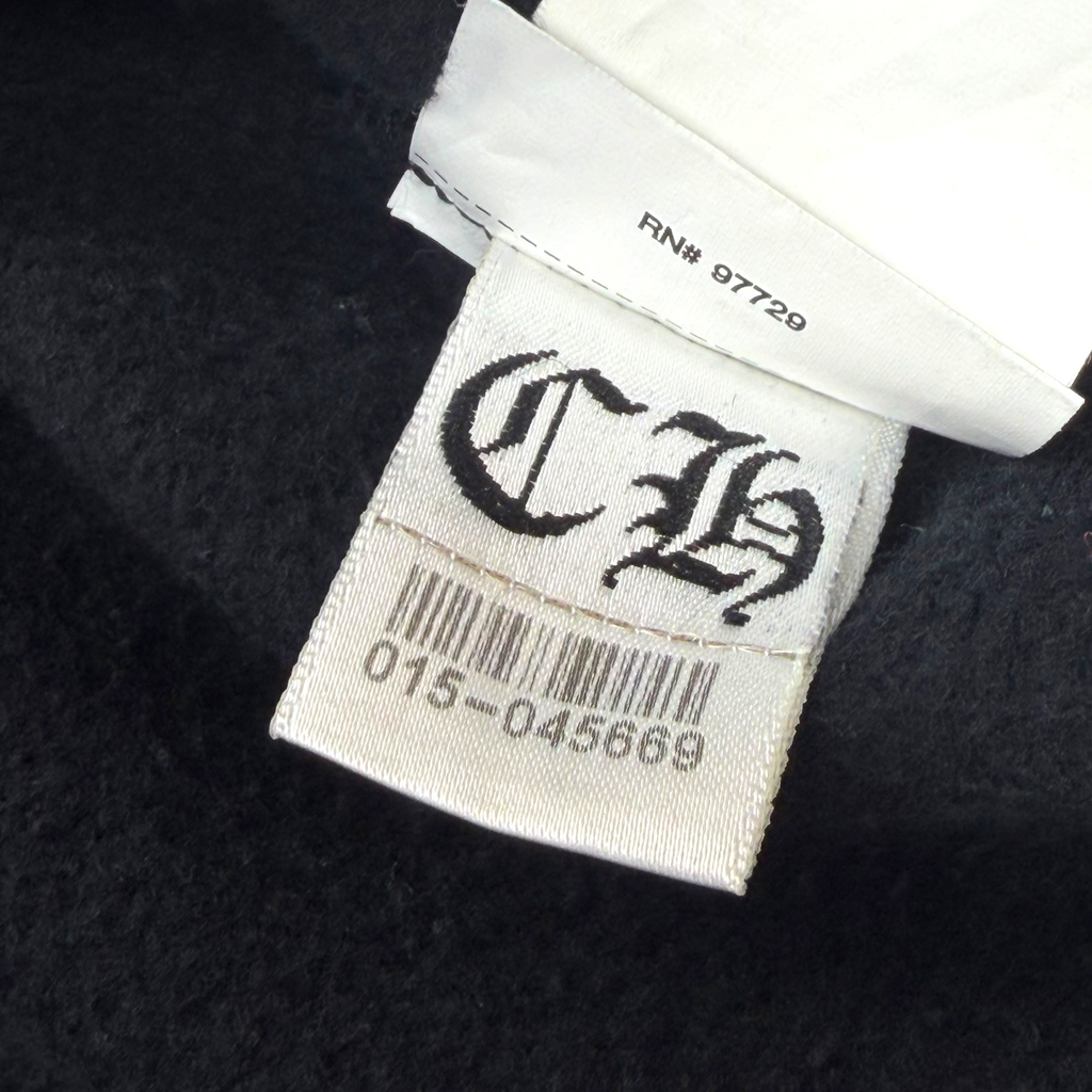 Chrome Hearts Triple Cross & Plus Patch Leather Sleeved Crewneck S