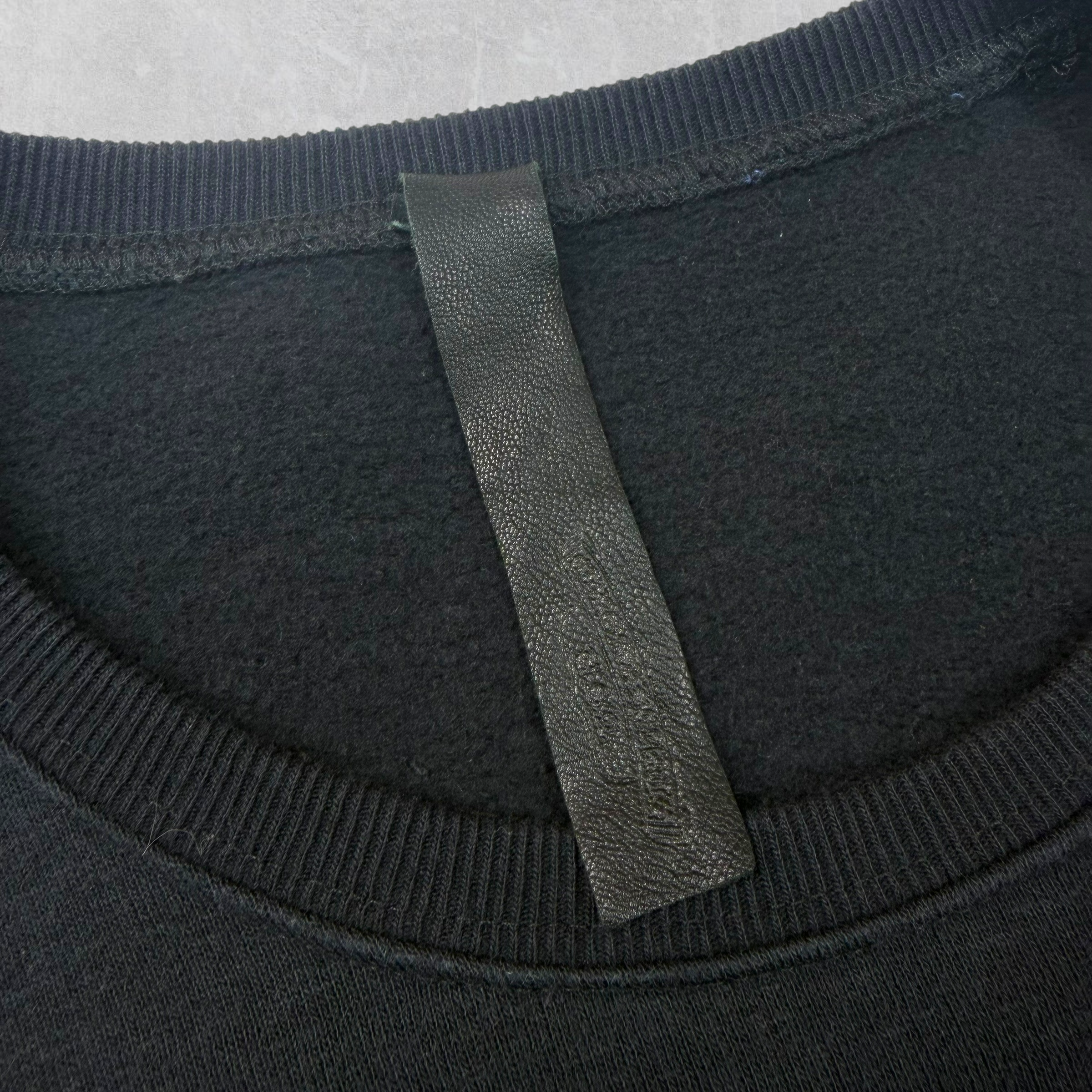 Chrome Hearts Triple Cross & Plus Patch Leather Sleeved Crewneck S