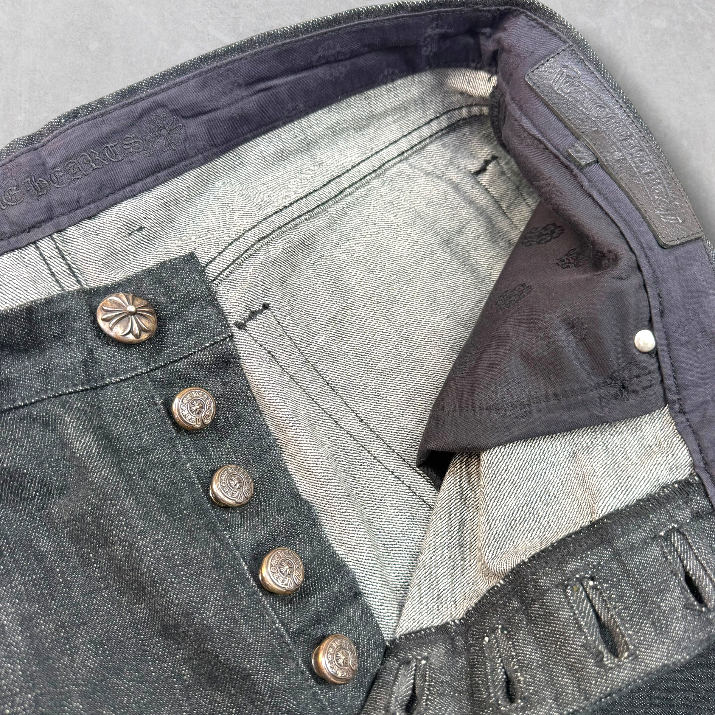 Chrome Hearts Star Patch Washed Raw Denim Jeans 38