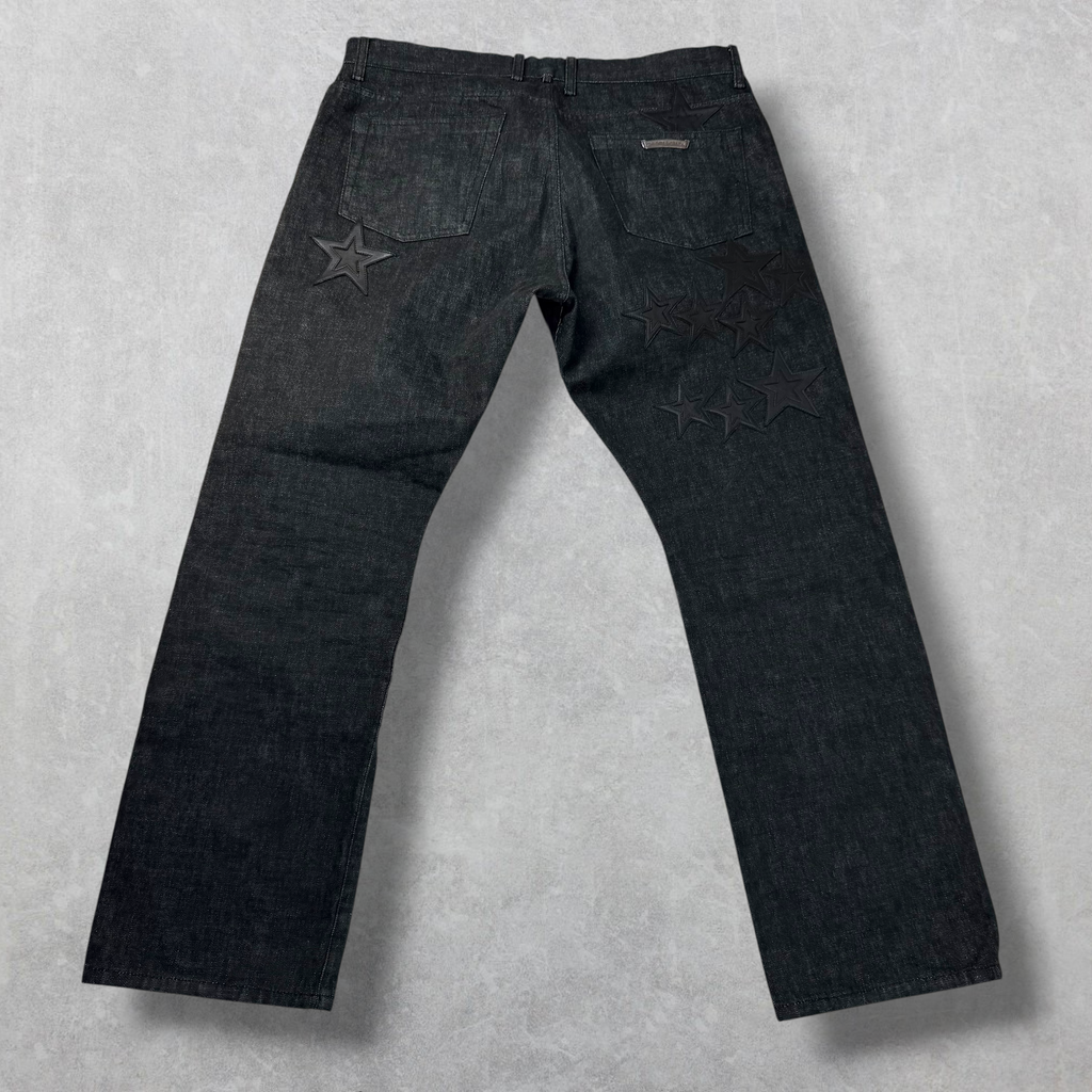 Chrome Hearts Star Patch Washed Raw Denim Jeans 38