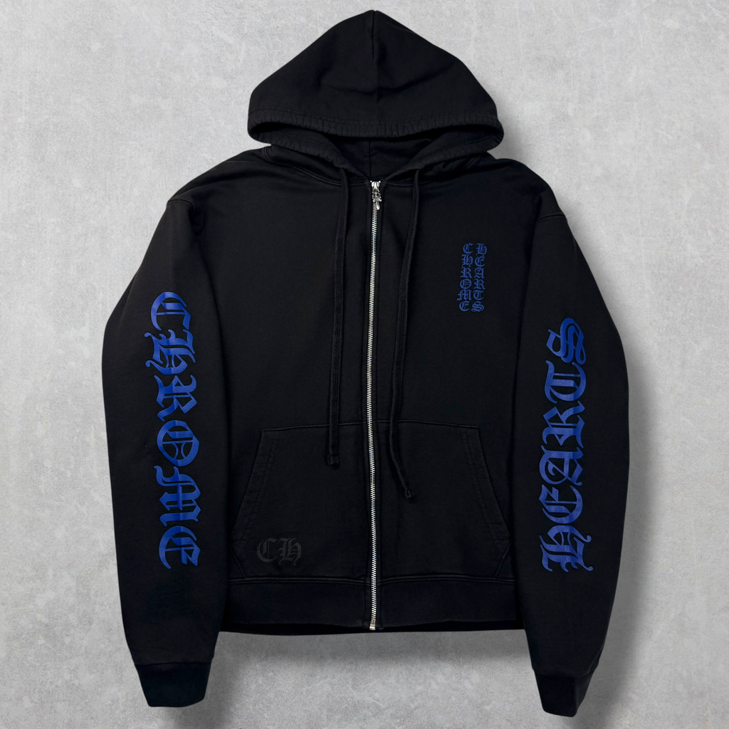 Chrome Hearts Blue Vertical Logo Thermal Zip Up M