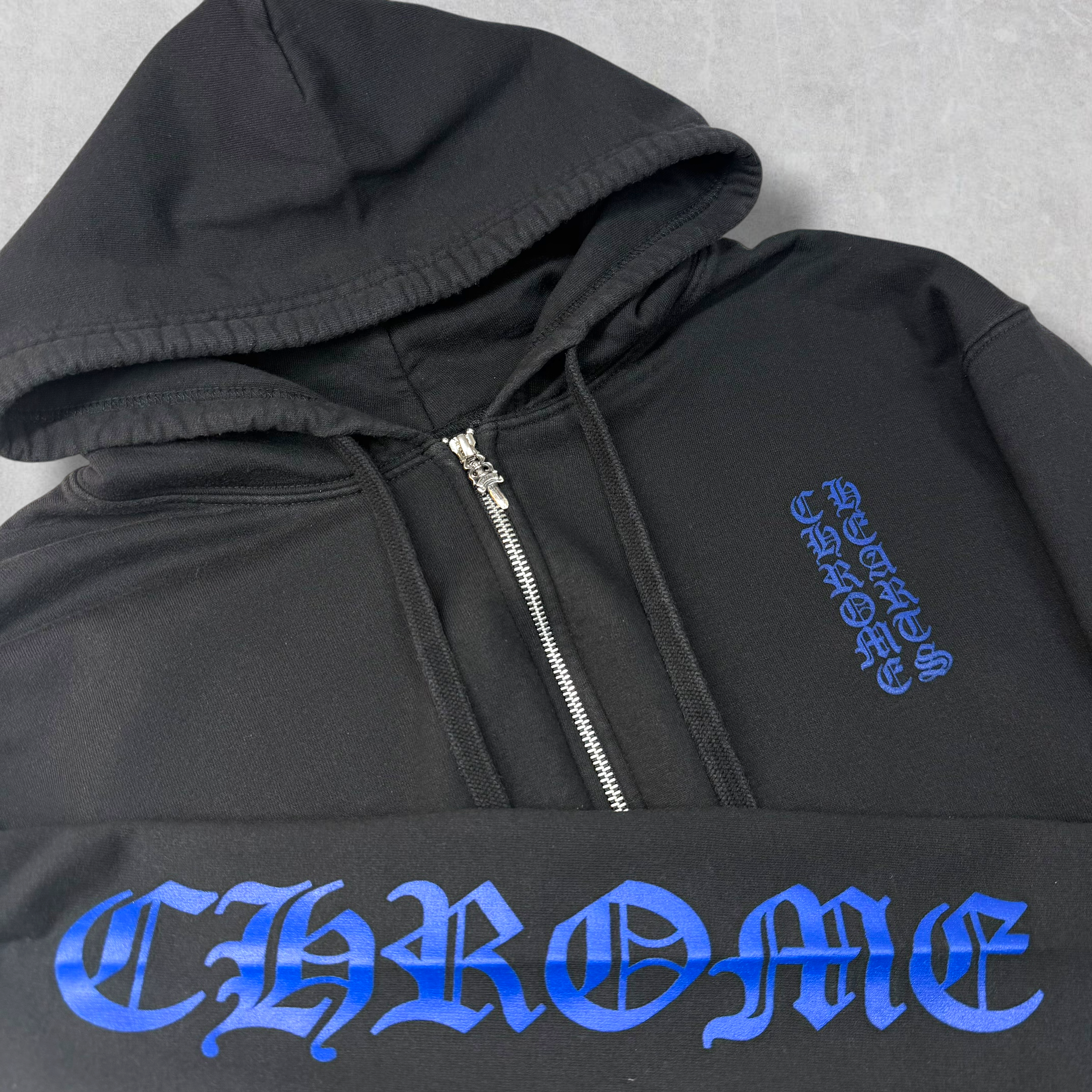 Chrome Hearts Blue Vertical Logo Thermal Zip Up M