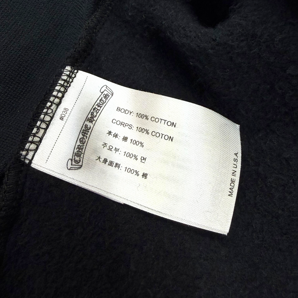 Chrome Hearts Black Scroll Logo Hoodie L