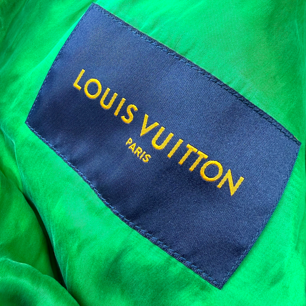 Louis Vuitton Green White Varsity Leather Jacket 48 (M)