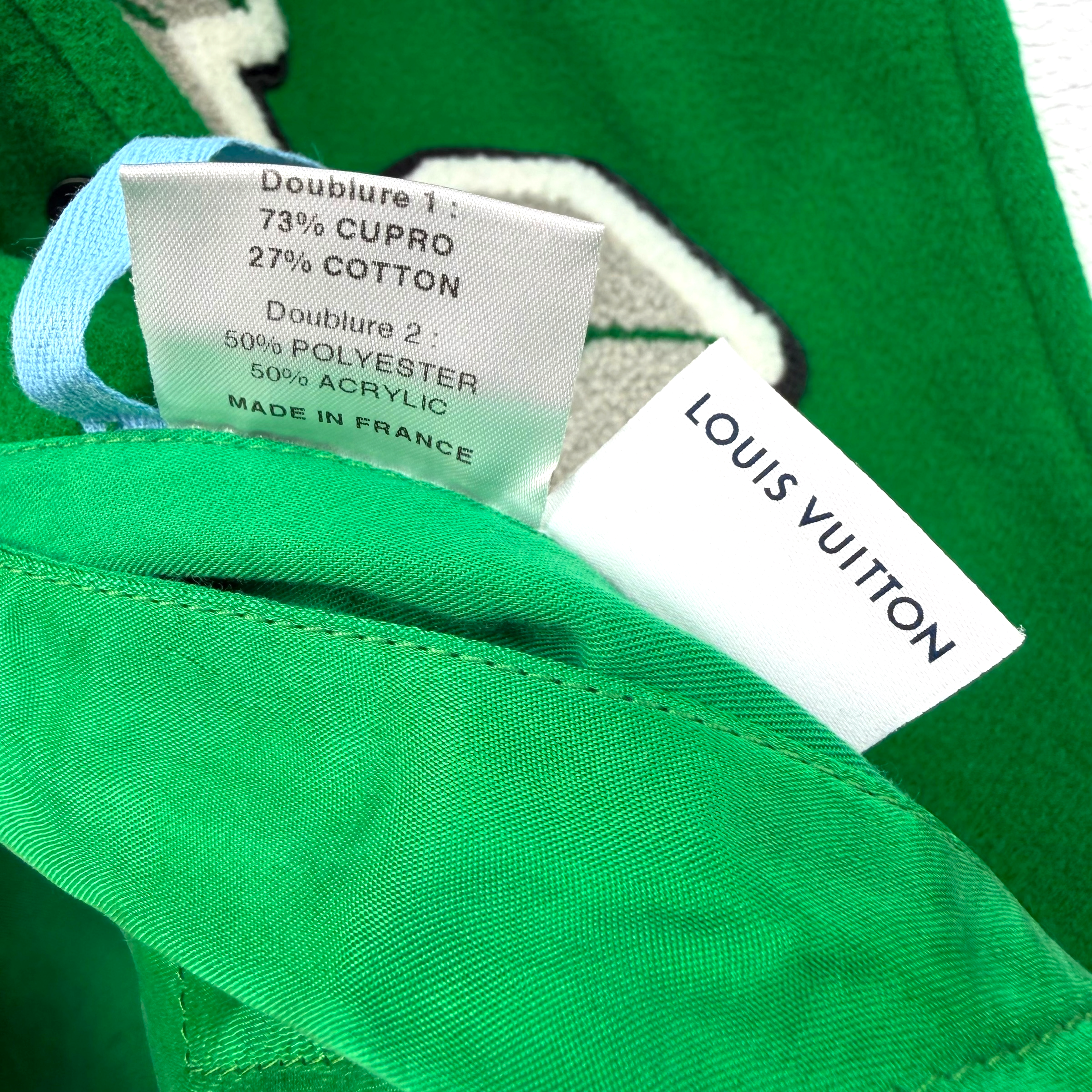 Louis Vuitton Green White Varsity Leather Jacket 48 (M)