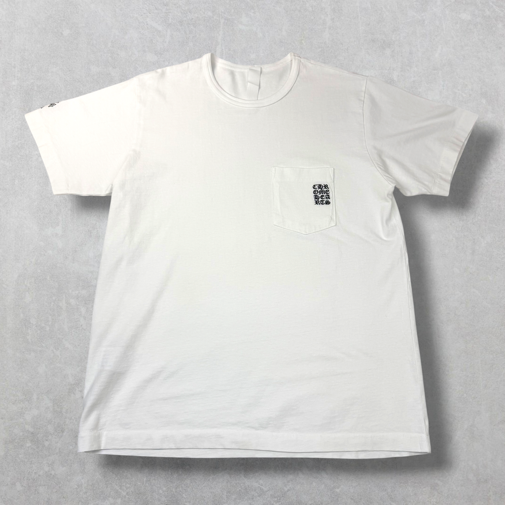 Chrome Hearts DRP Y Not Embroidered White Tee L