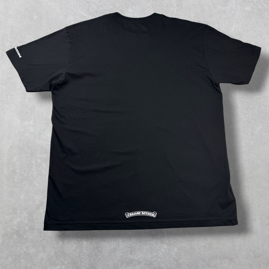 Chrome Hearts White Neck Logo Black Tee XL