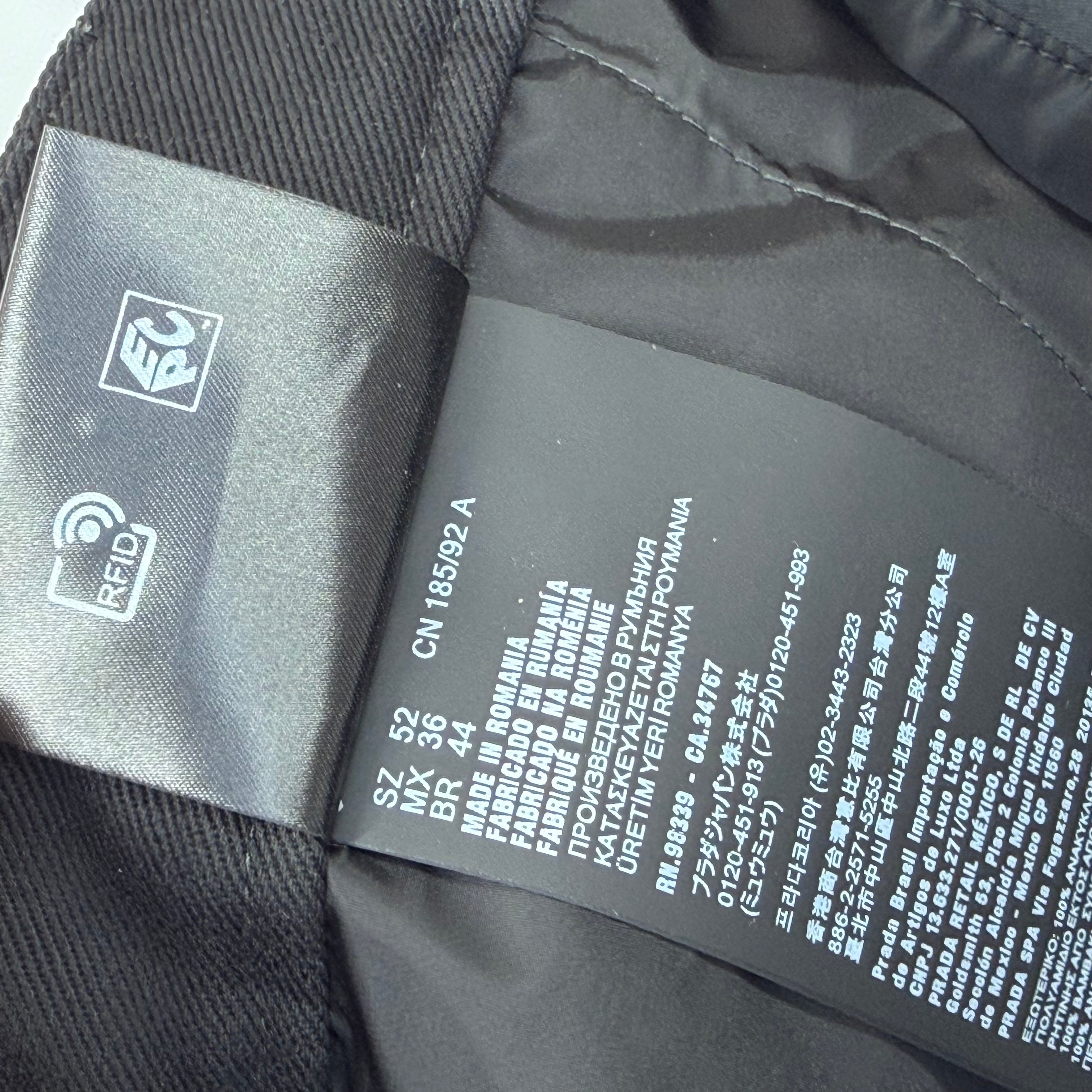 Prada Re-Nylon Black Track Pants 52 (XL)