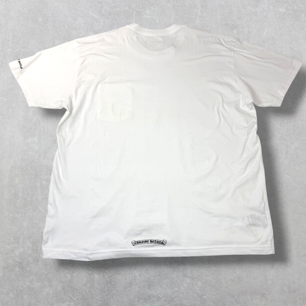 Chrome Hearts Black Neck Logo Tee White XXL
