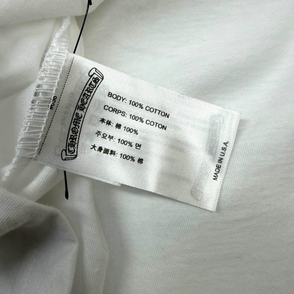 Chrome Hearts Black Neck Logo Tee White XXL