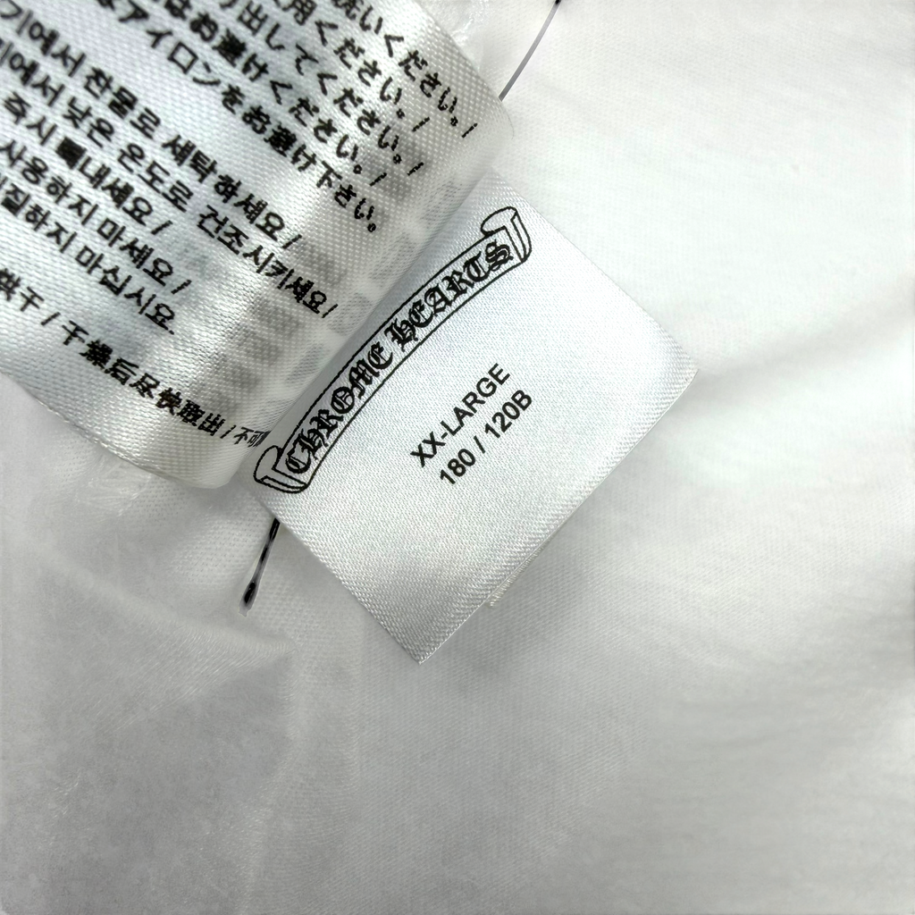 Chrome Hearts Black Neck Logo Tee White XXL