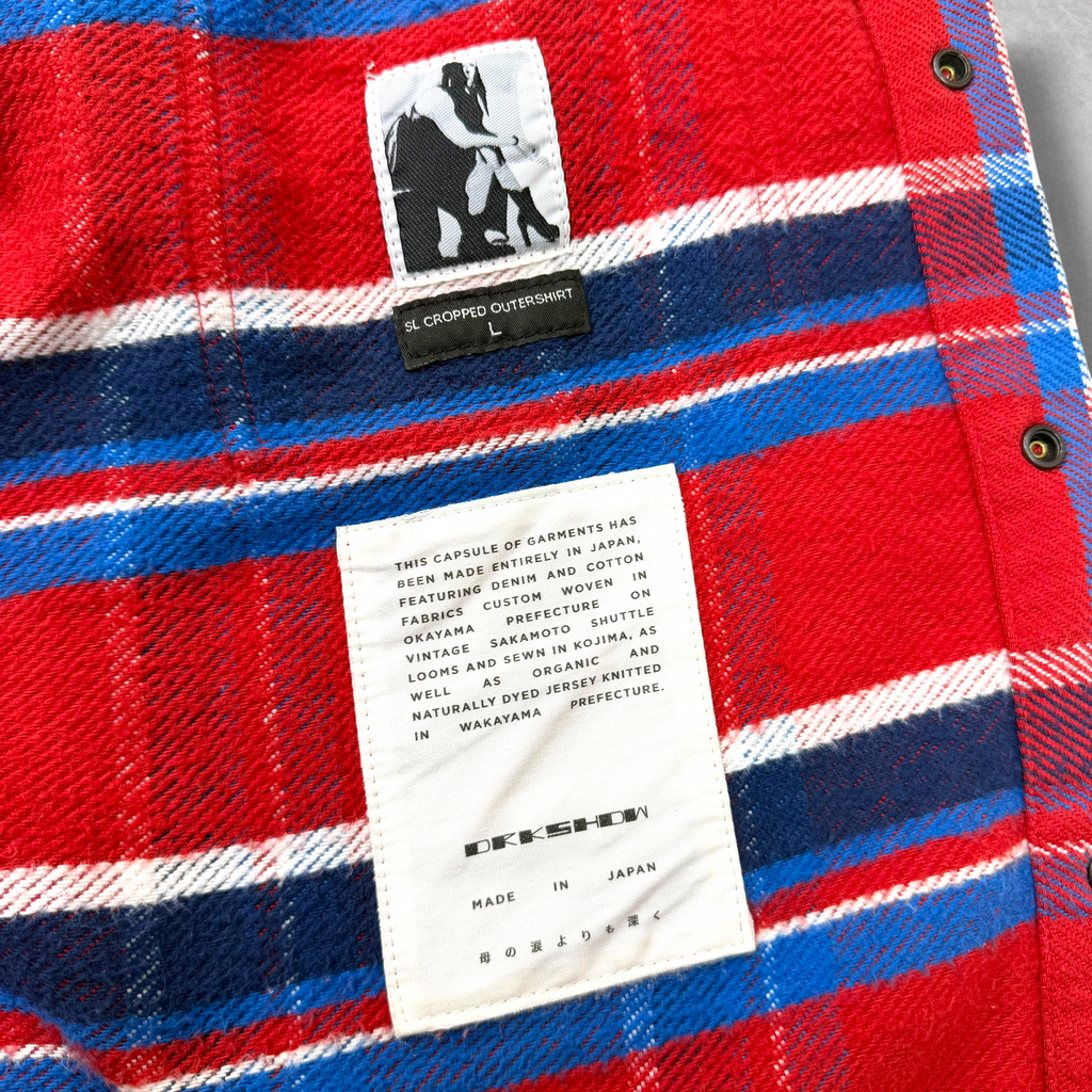 Rick Owens DRKSHDW Red Plaid Cropped Outershirt L