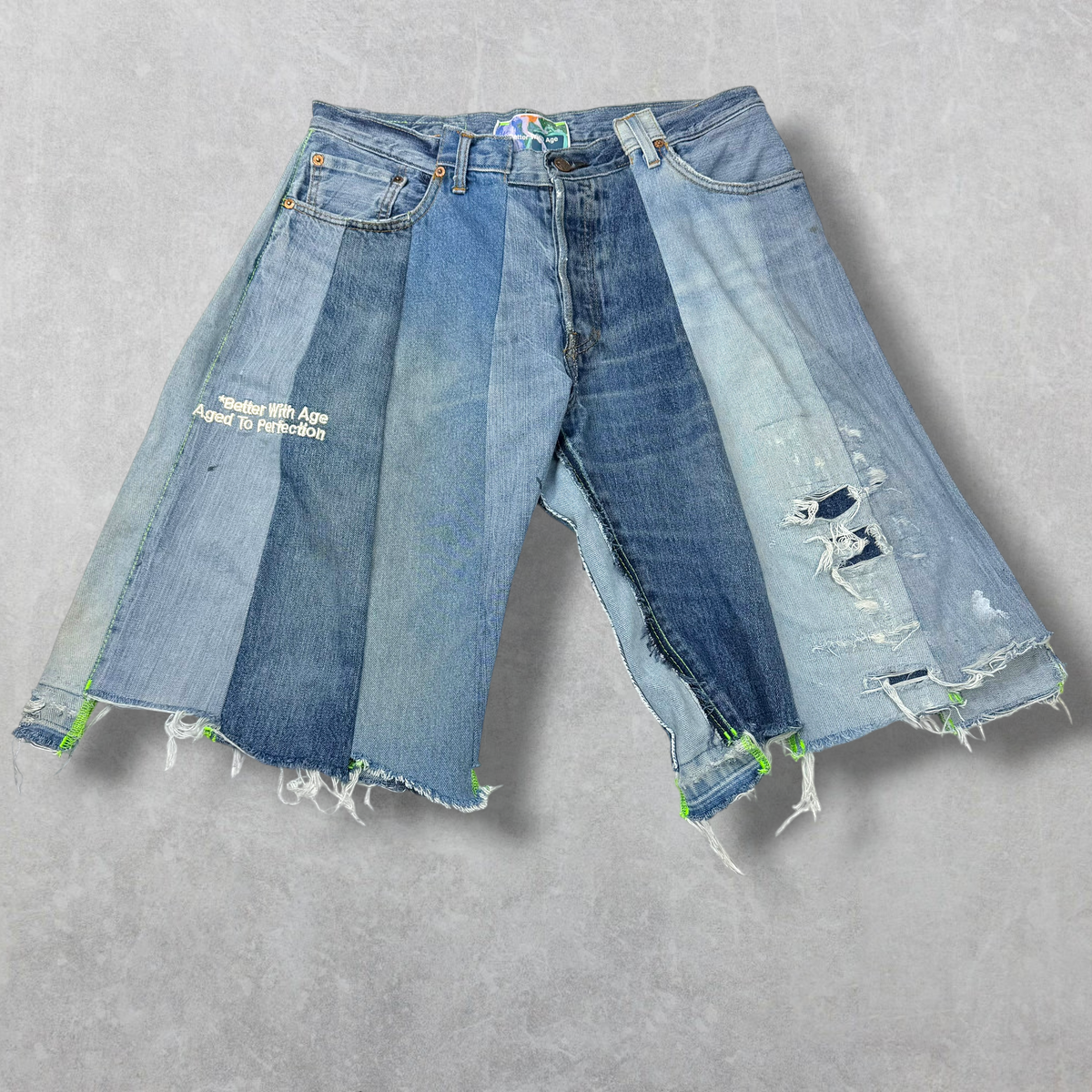 Better With Age Cancel Double-Wide Denim Shorts 36