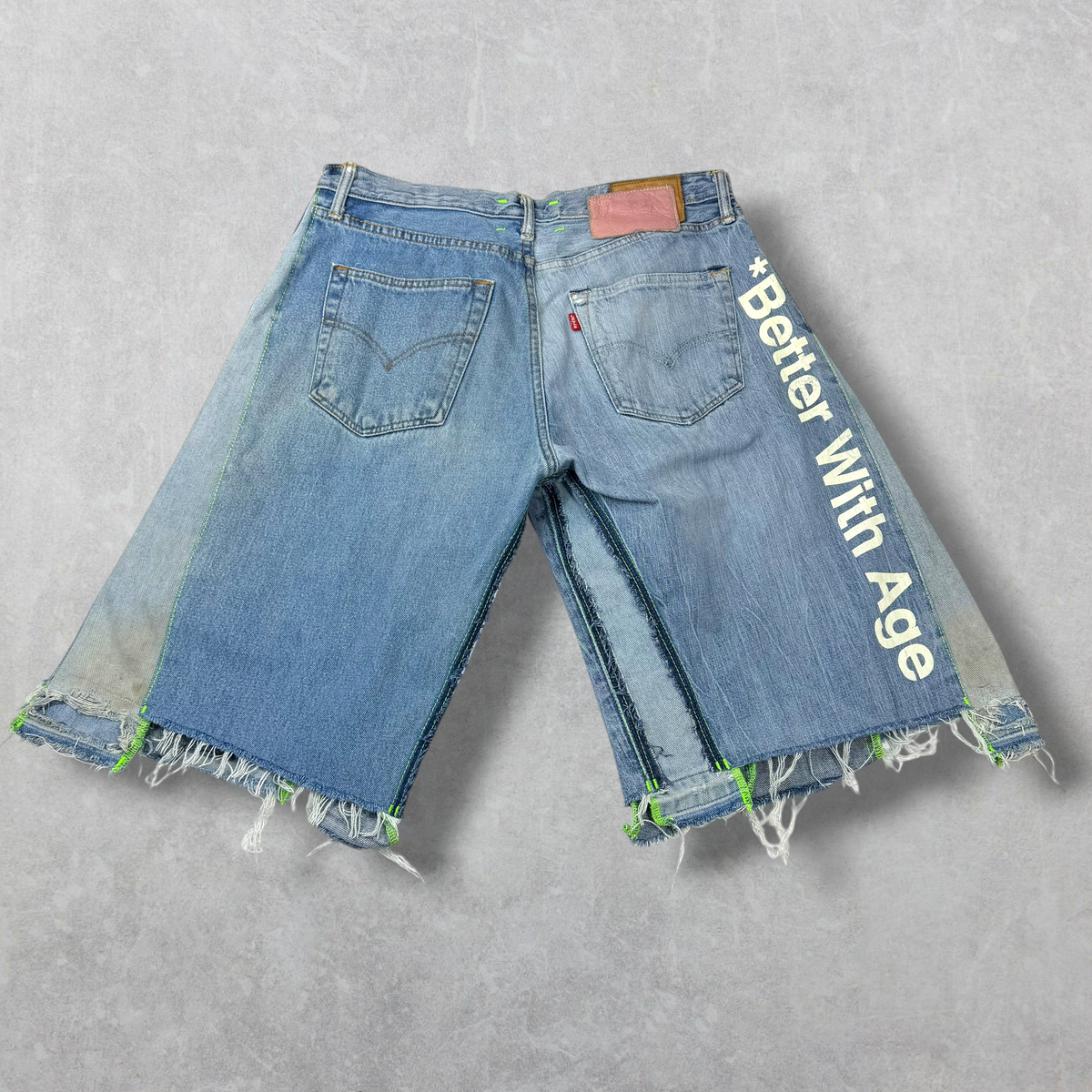 Better With Age Cancel Double-Wide Denim Shorts 36