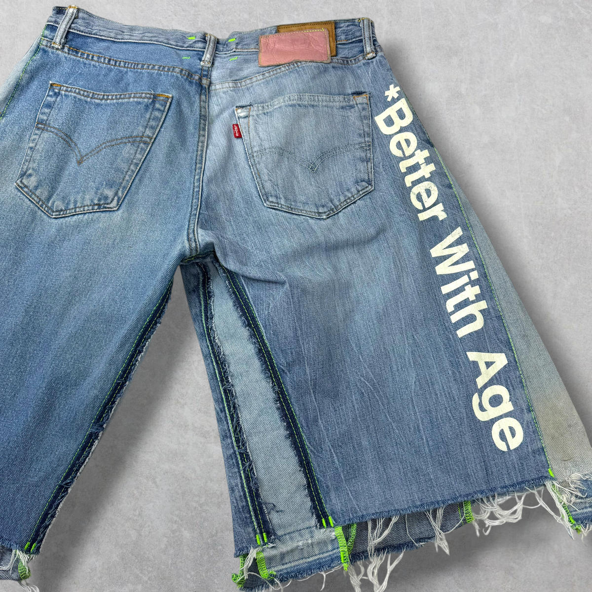 Better With Age Cancel Double-Wide Denim Shorts 36