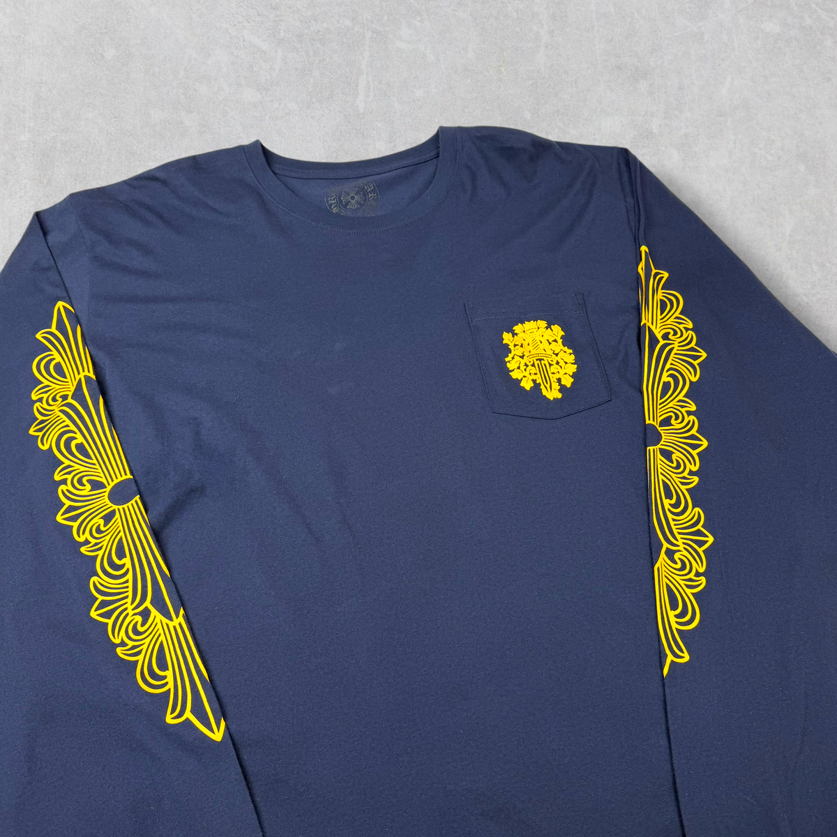 Chrome Hearts Yellow V89 Dagger Navy L/S XXL