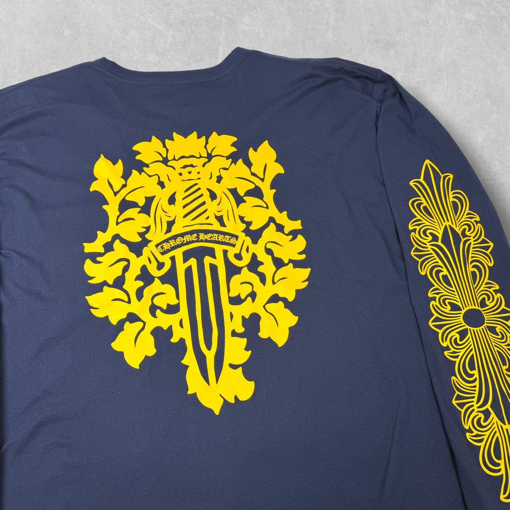 Chrome Hearts Yellow V89 Dagger Navy L/S XXL