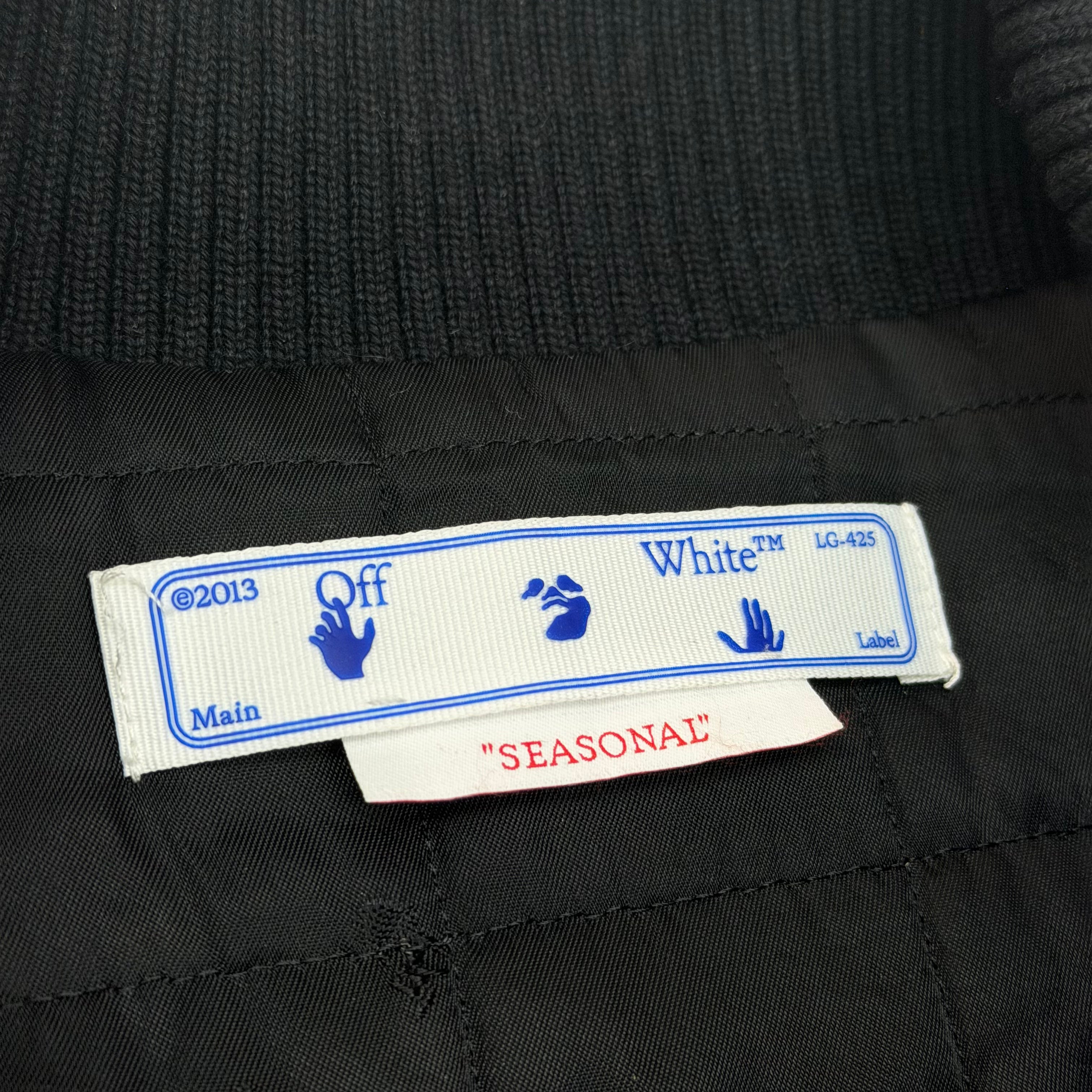 OFF-WHITE C/O Virgil Abloh Crystal Wizard Varsity Jacket L