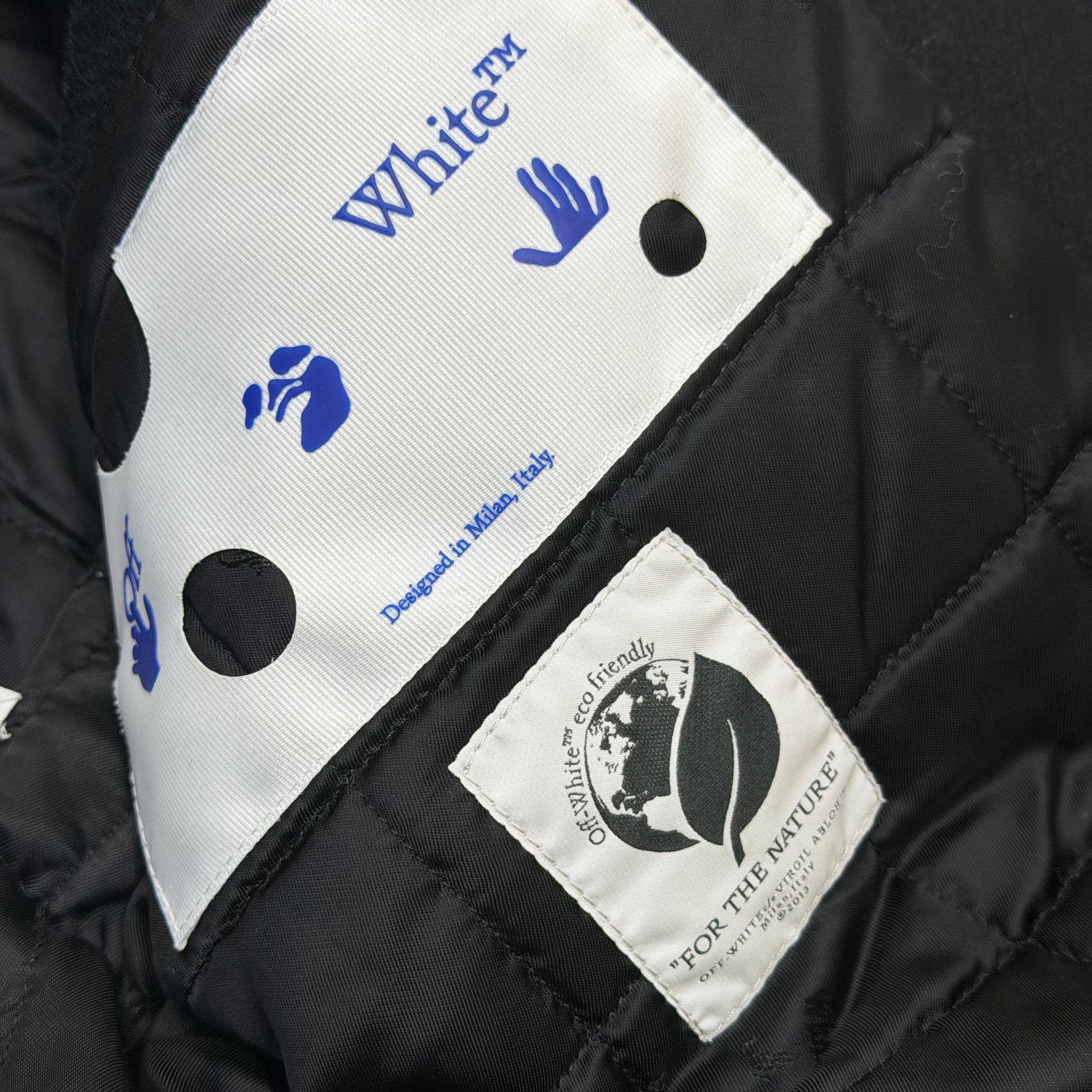 OFF-WHITE C/O Virgil Abloh Crystal Wizard Varsity Jacket L