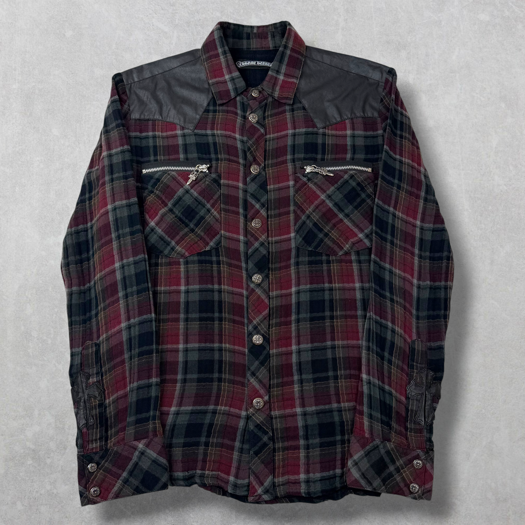 Chrome Hearts Western Check Cross Patch Flannel S