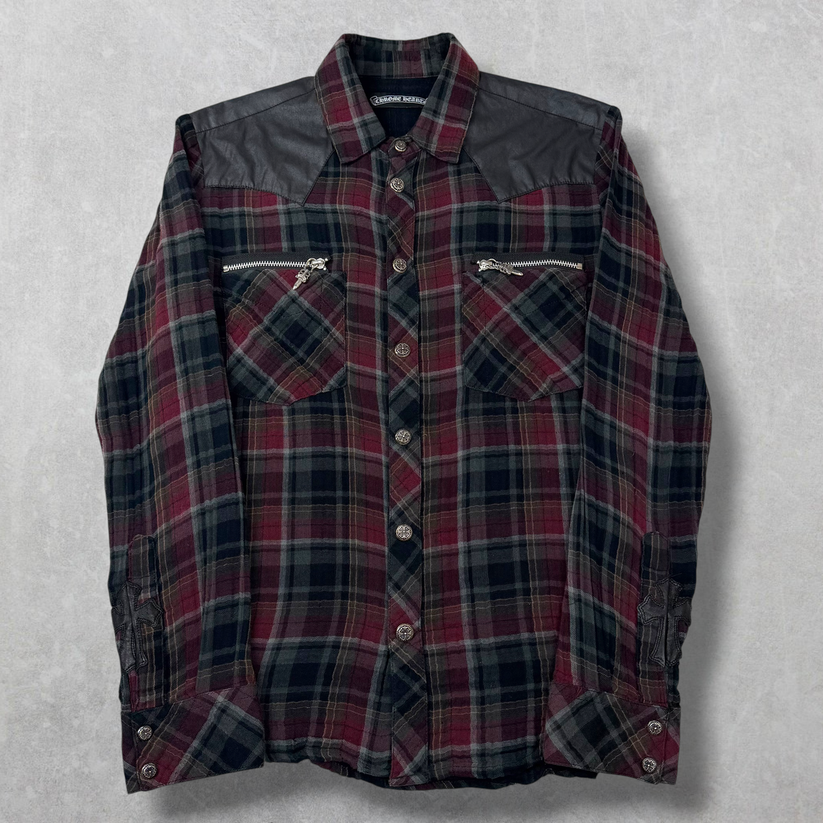 Chrome Hearts Western Check Cross Patch Flannel S