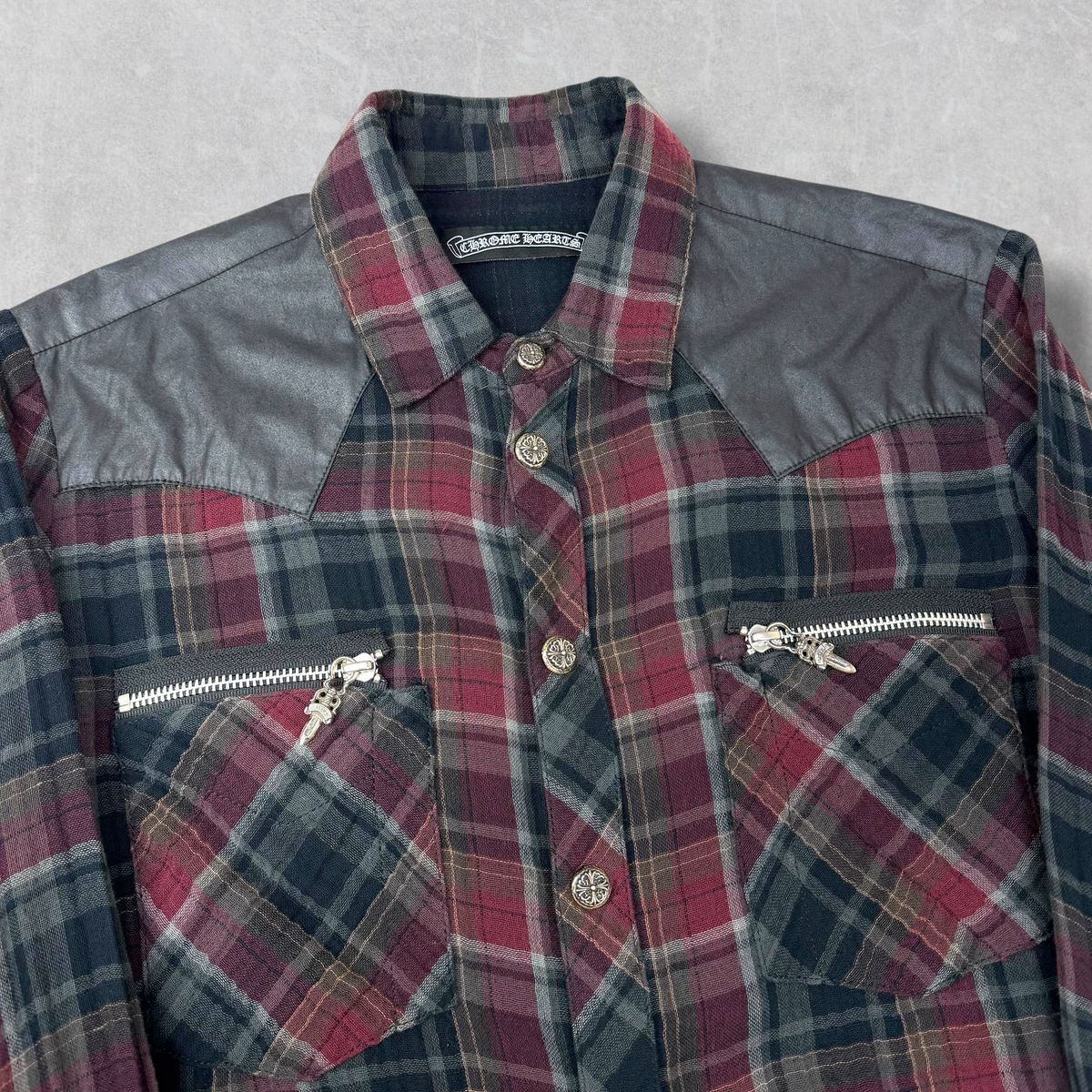 Chrome Hearts Western Check Cross Patch Flannel S