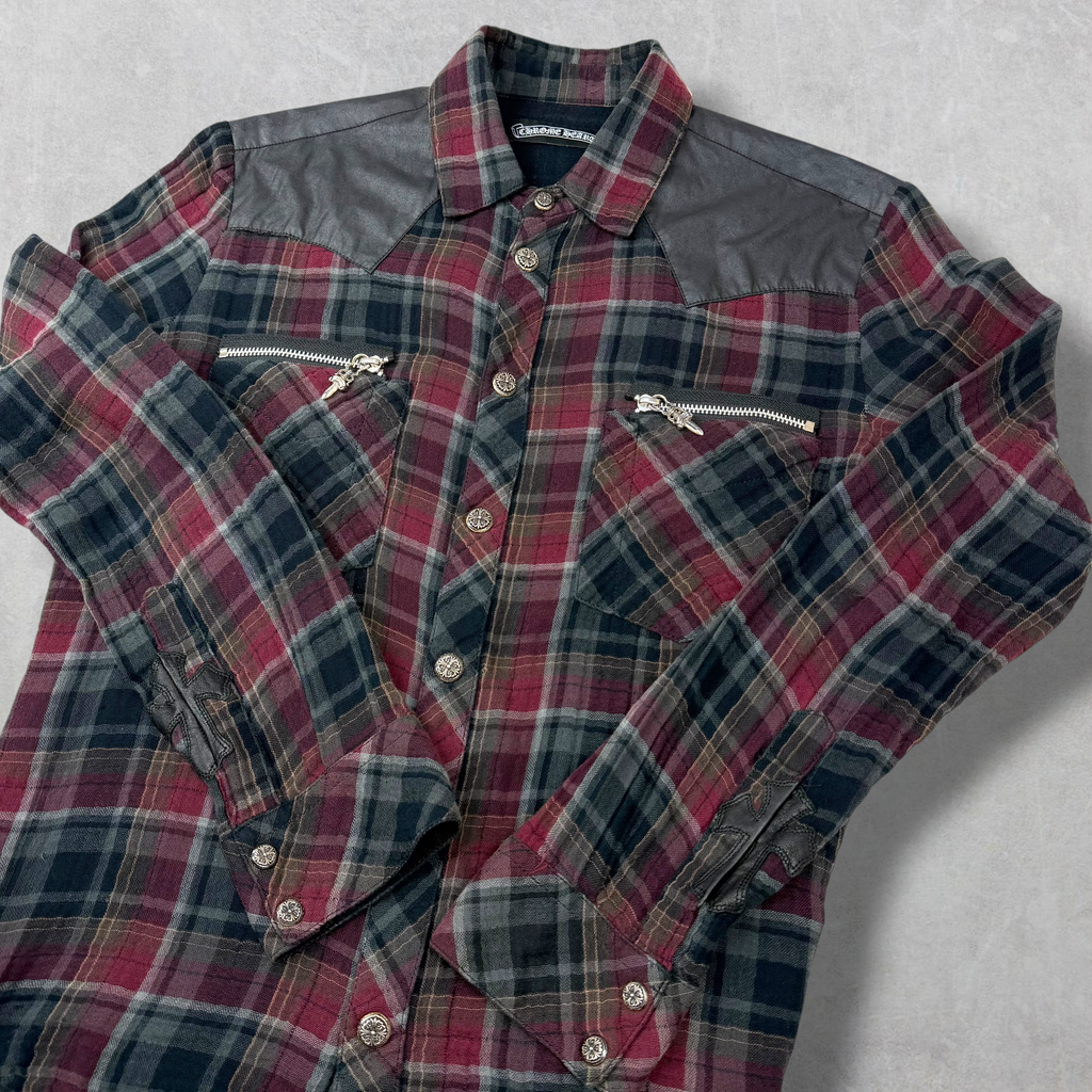 Chrome Hearts Western Check Cross Patch Flannel S