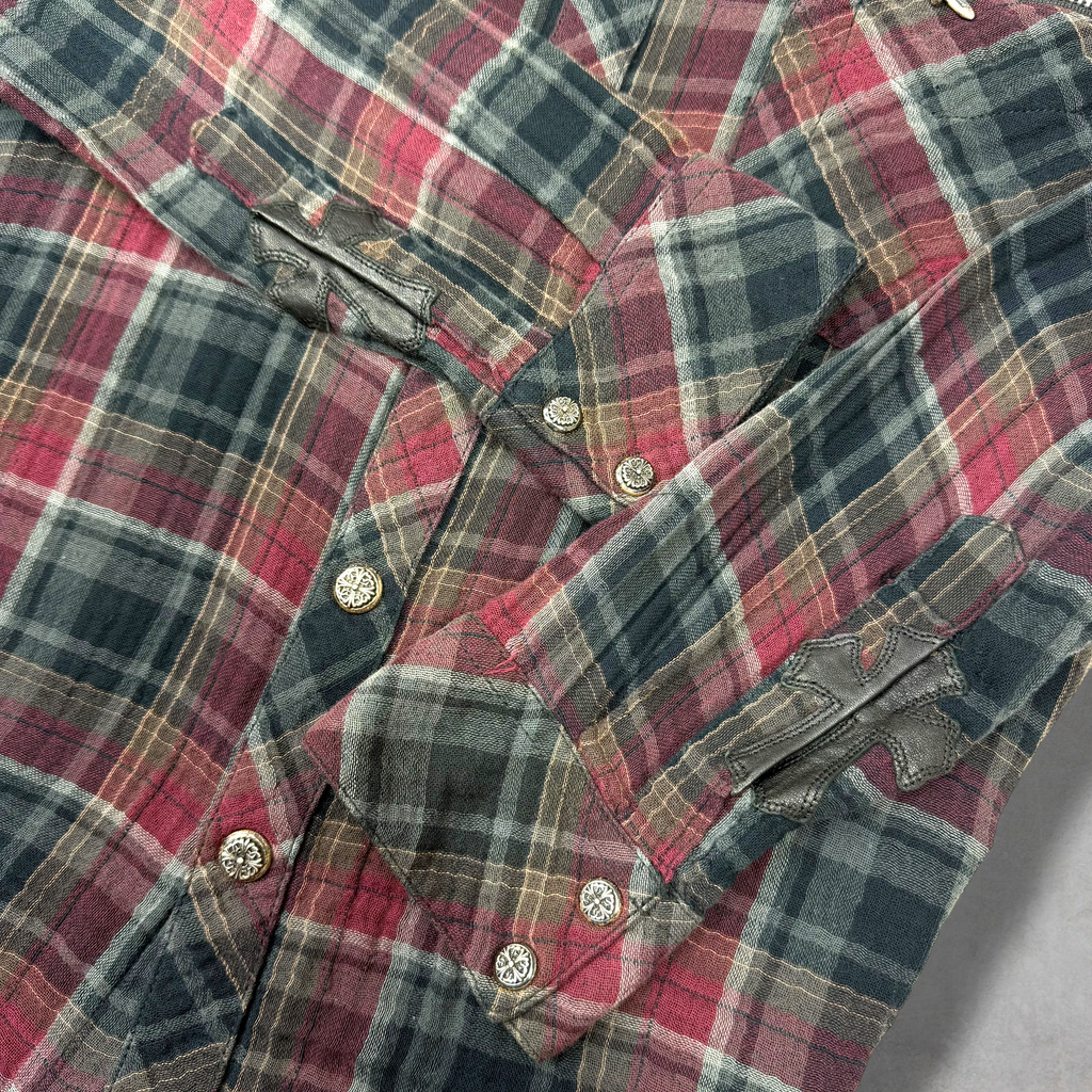 Chrome Hearts Western Check Cross Patch Flannel S