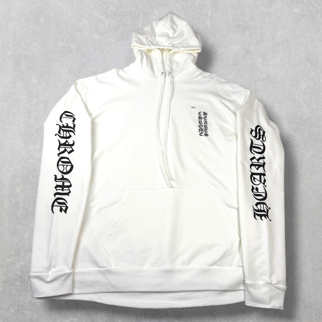 Chrome Hearts Vertical Logo White Hoodie XXL
