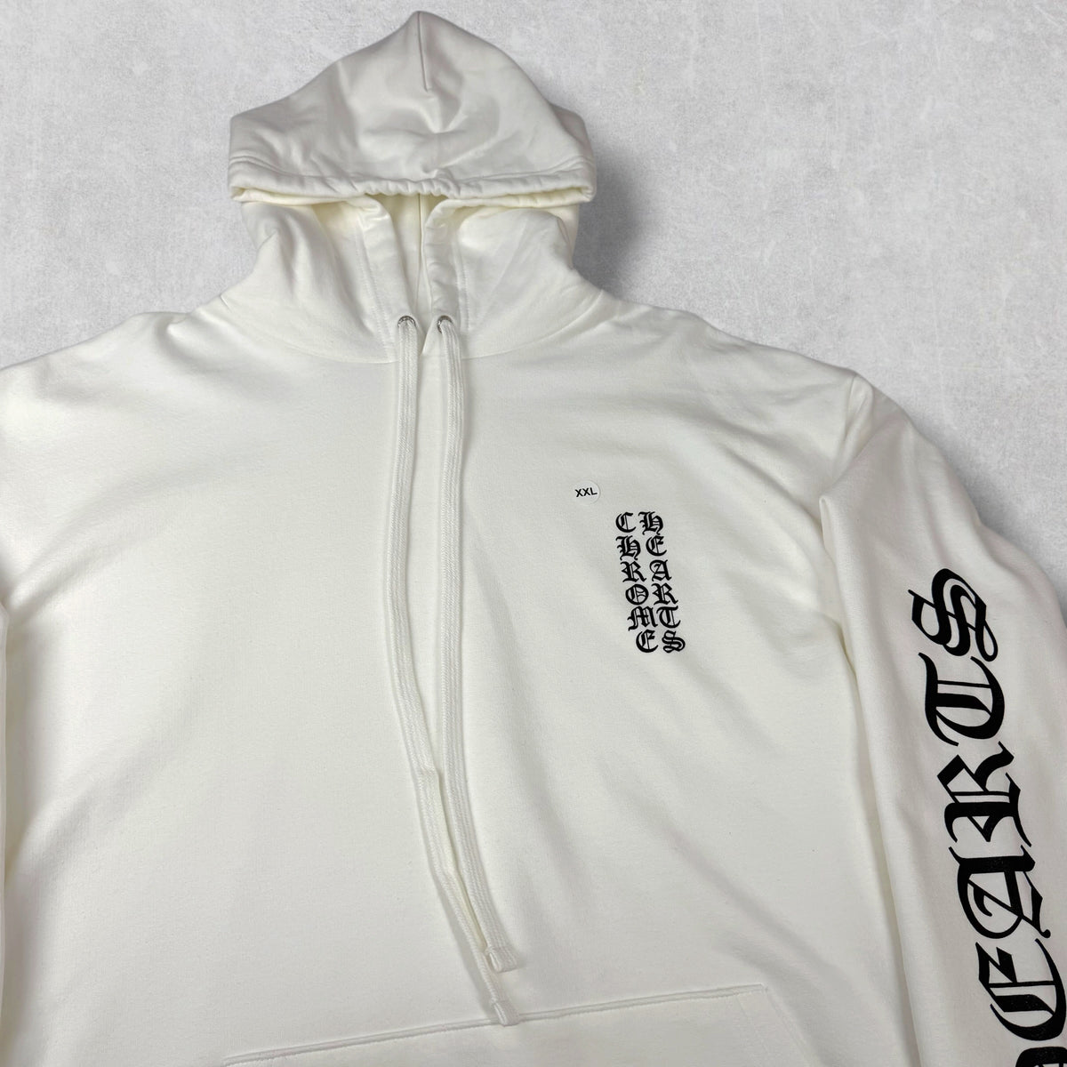 Chrome Hearts Vertical Logo White Hoodie XXL