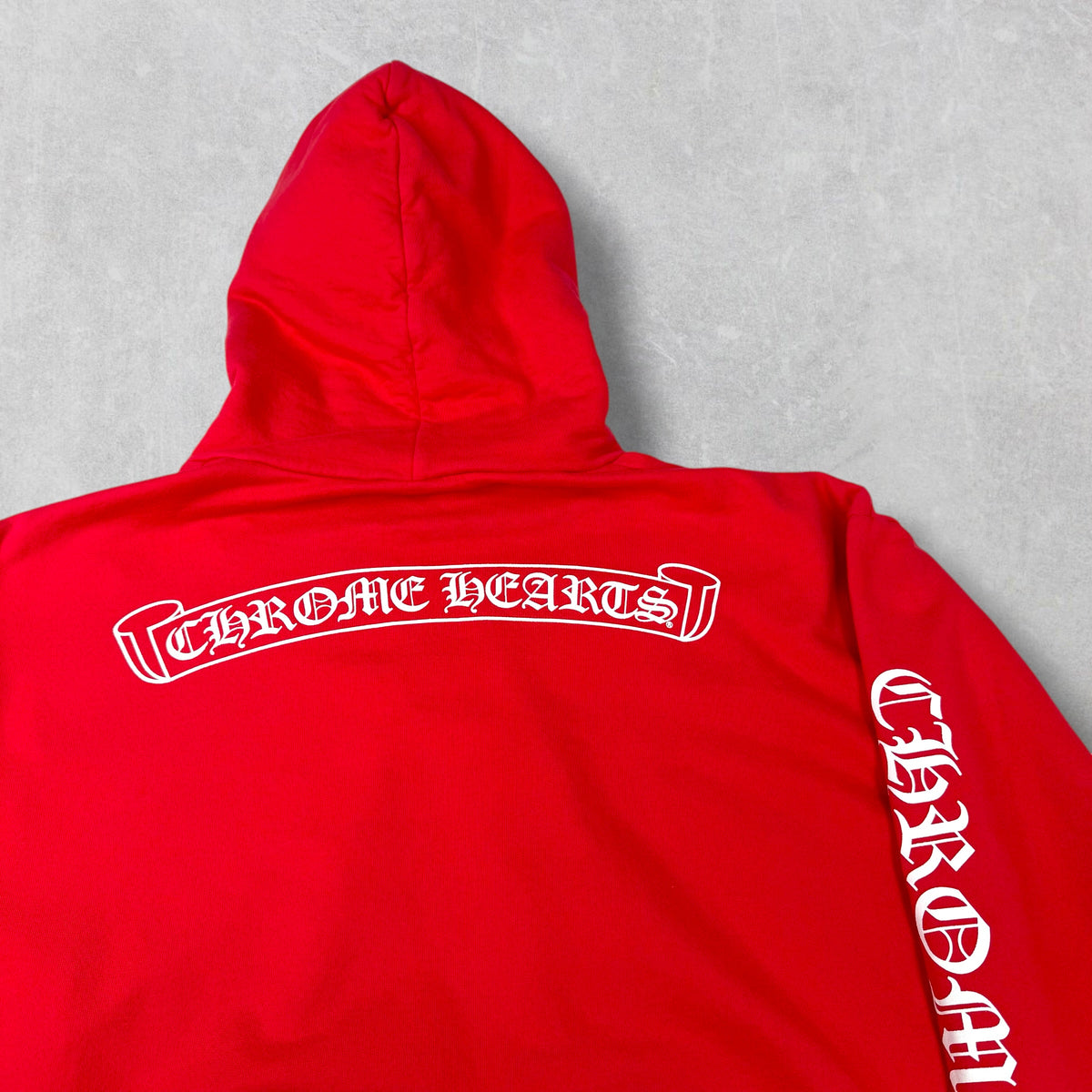 Chrome Hearts Red Scroll Logo Hoodie XXL