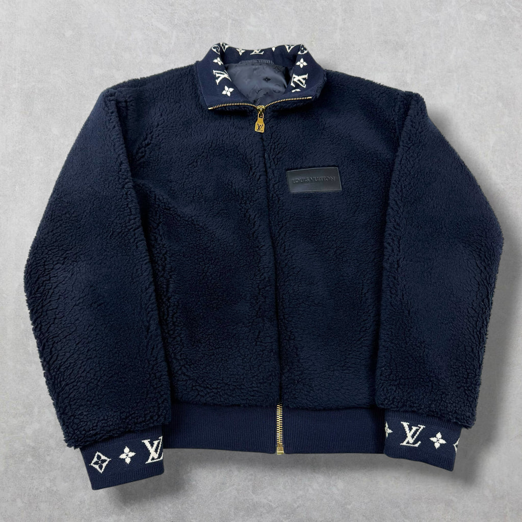 Louis Vuitton Leather Patch Fleece Blouson L