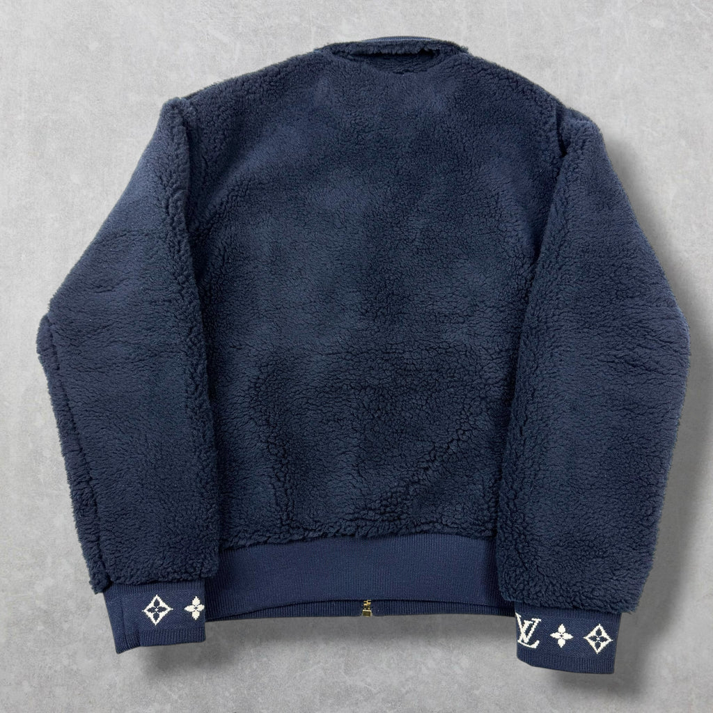 Louis Vuitton Leather Patch Fleece Blouson L